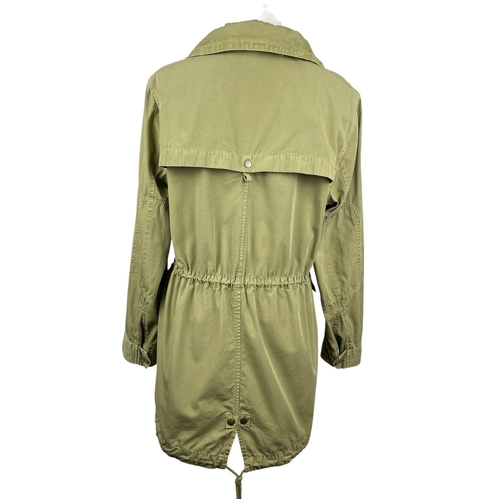 J.Crew Women's Utility Jacket Large Olive Green Military Hooded Full Zip Cotton - Picture 9 of 14